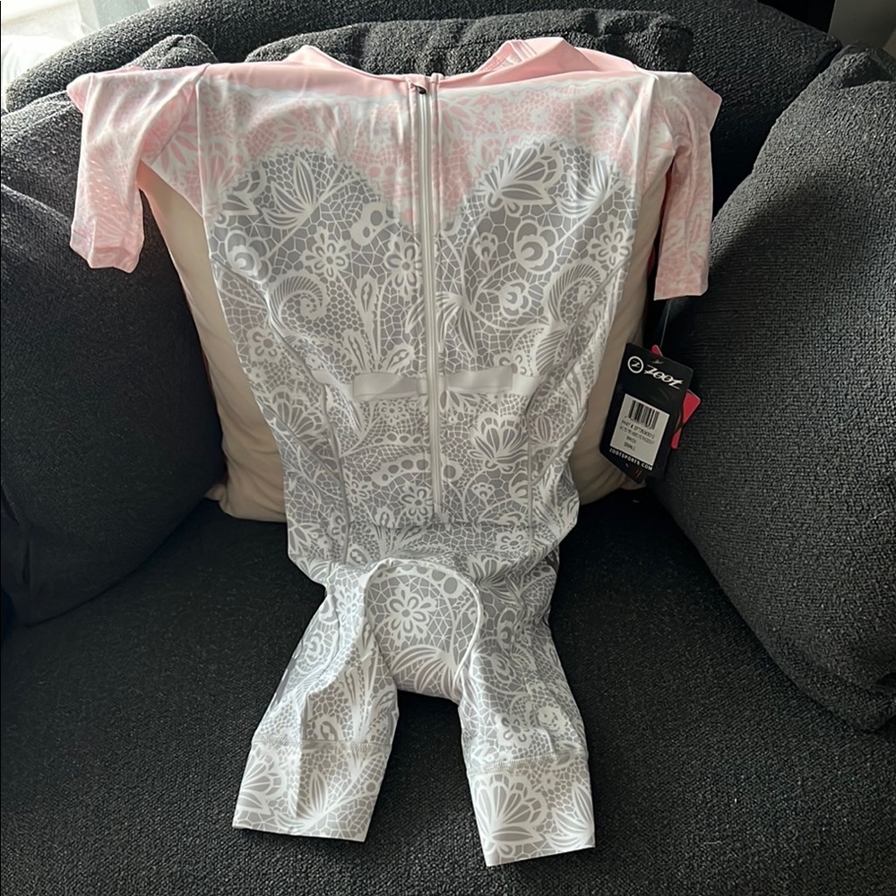 Zoot Pink and White Floral Triathlon Suit
